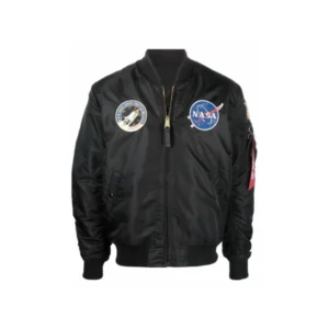 Apollo MA-1 Black Bomber Jacket Men’s Flight Aviator Bomber Jacket