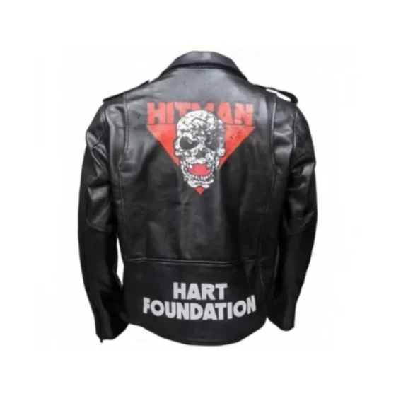 Bret Hart Leather Jacket Men's Genuine Biker Leather Jacket