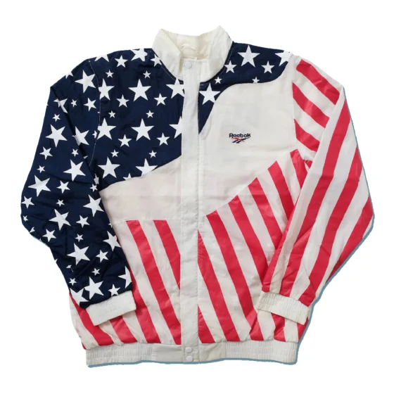 American Independence Flag Track Cotton Fabric Windbreaker Jacket