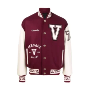 Donatella Burgundy Versace Varsity Jacket