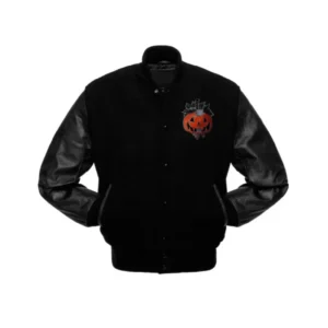 Halloween Pumpkin Black Unisex Varsity Jacket