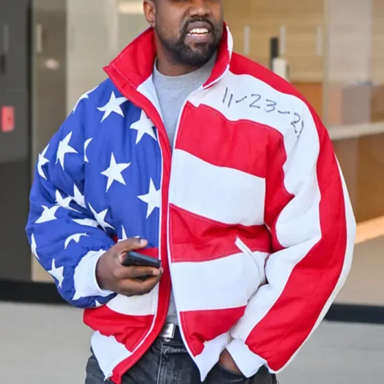 Kanye West American Flag Jacket | American Flag Bomber Jacket