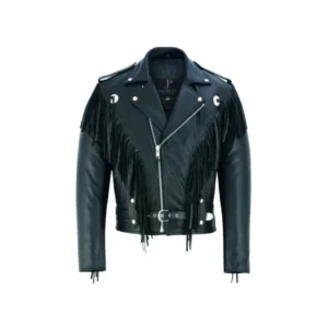 Marlon Brando Fringed Tassel Biker Leather Jacket