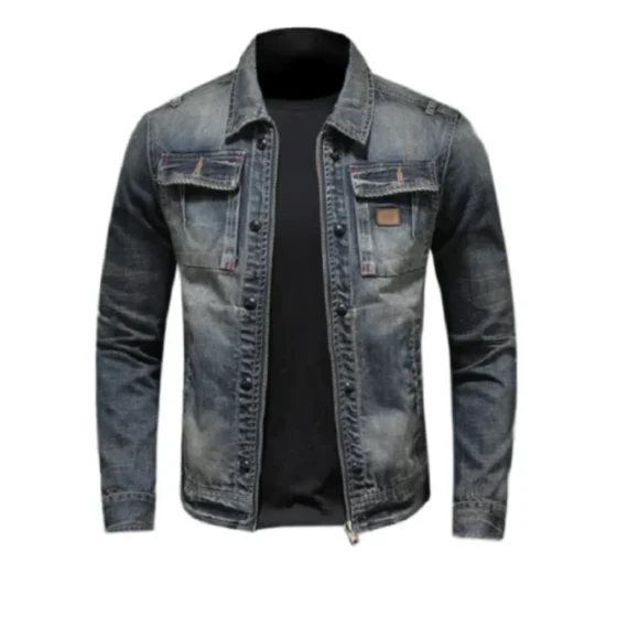 Casual Wear Denim Jacket | Men’s Slim Fit Blue Denim Jacket