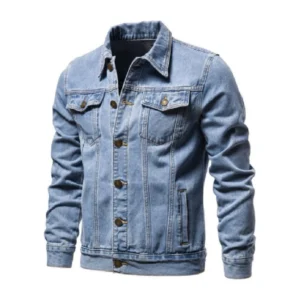 Sky Blue Denim Jacket Pocket Style Jeans Trucker Jacket