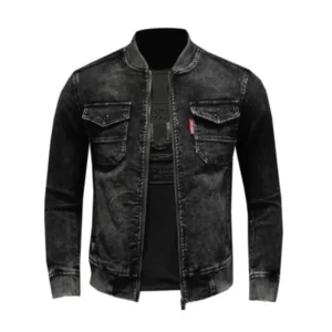 Slim fit Denim Jacket Men's Black Denim Jacket