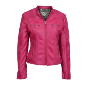 HOME SHOP SPEED LADIES LEATHER JACKET PINK REAL LAMBSKIN LEATHER Speed Ladies Leather Jacket Pink Real Lambskin Leather