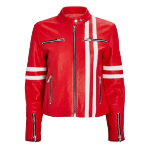 Women's Biker Ferrara Red leather Jacket