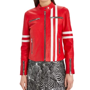 Women's Biker Ferrara Red leather Jacket