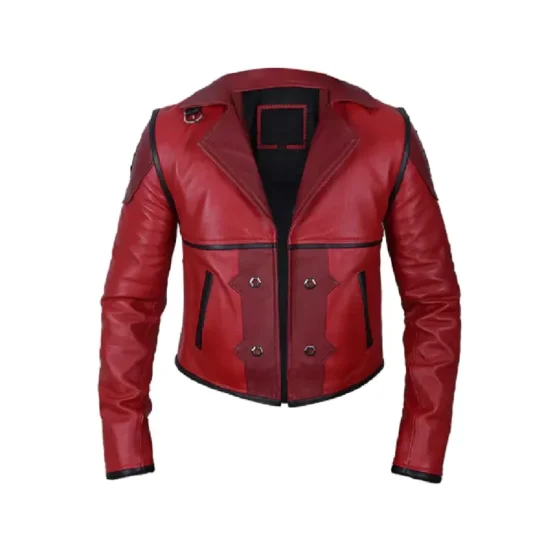 Arcane VI Red Cosplay Cropped Leather Jacket