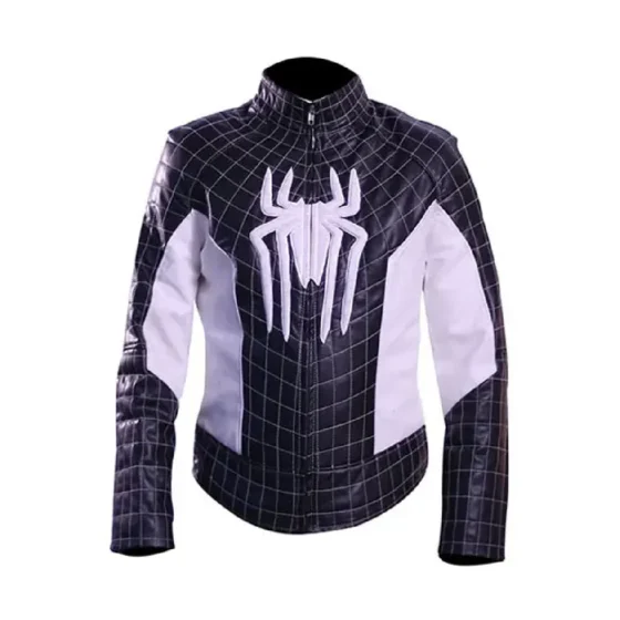 DC Comics Spiderman Black Leather Jacket