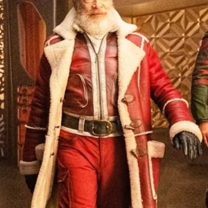 JK Simmons Santa Clause Leather Coat