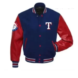 Texas Rangers Red and Blue Varsity Jacket