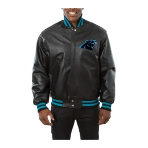 Carolina Panthers Premium Black Leather Jacket