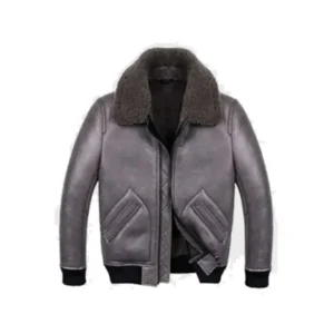 Robinson B2 Grey Shearling Leather Jacket