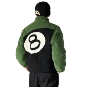 Stussy 8 Ball Sherpa Green Fleece Jacket