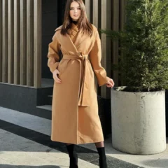 Women's Camel Wool Long Overcoat