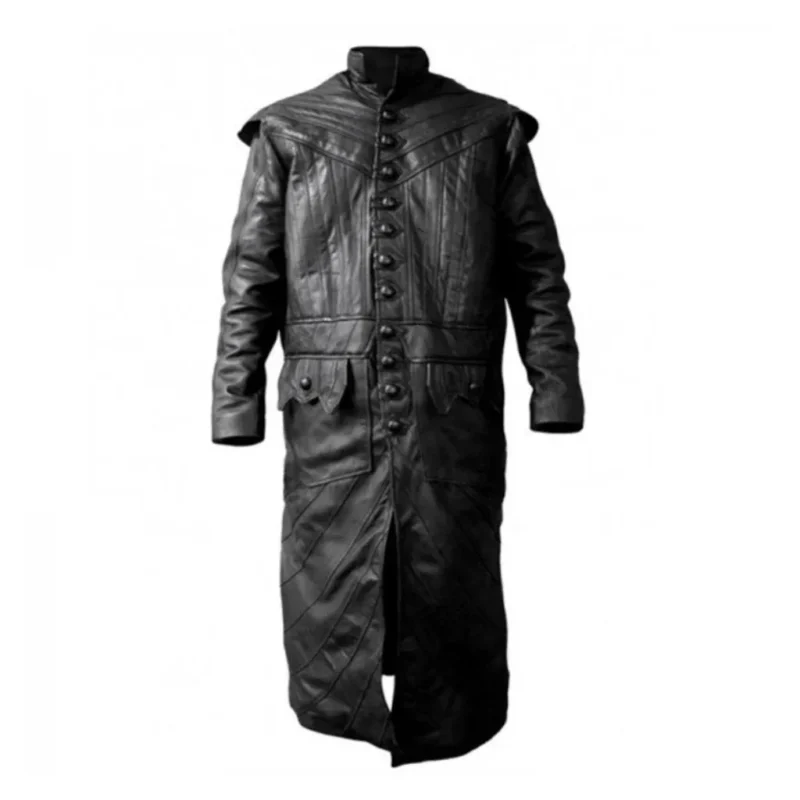 Captain Flint Coat Men's Leather Trench Coat