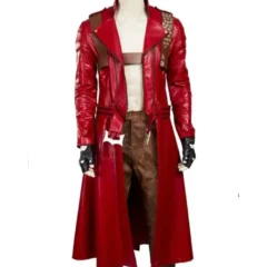 Dante Devil May Cry 3 DMC 3 Red Leather Trench Coat