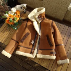 B3 Sheepskin Pilot Jacket With Fur Hood