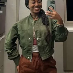 All American S06 Amina Green Bomber Jacket