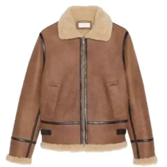 Anderson Light Brown Aviator Shearling Jacket