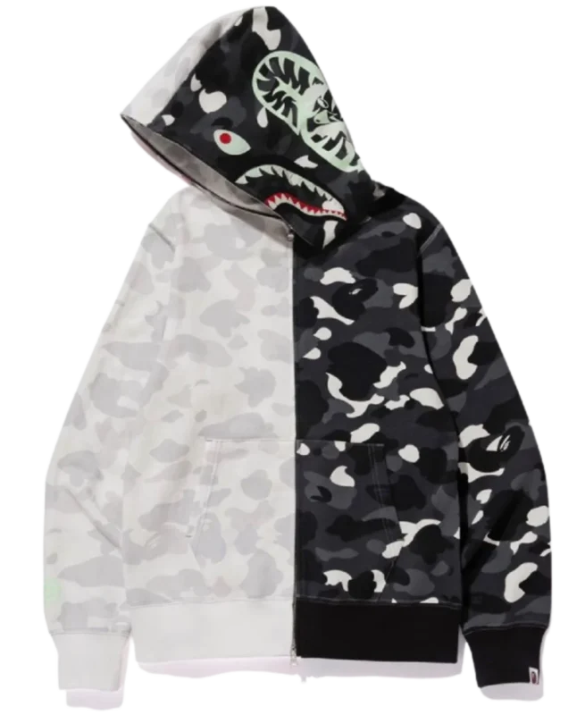 BAPE City Camo Half Shark Full Zip Hoodie