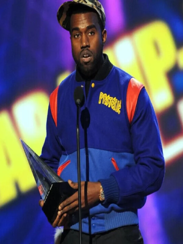 Blue Pastelle Premium Kanye West Wool Varsity Jacket
