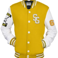 Golf Yellow And White Stegaro Varsity Jacket