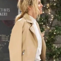 Catherina Greene Days Of Our Lives Beige Leather Jacket