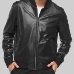 Chris Hemsworth Crime 101 Leather Bomber Jacket