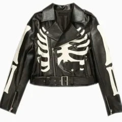Cropped Biker Skeleton Jacket