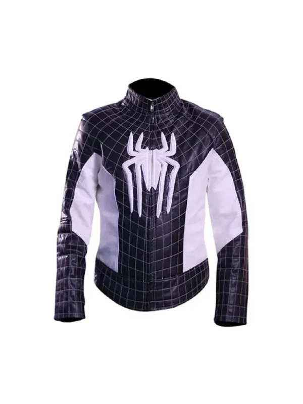 DC Comics Spiderman Black Leather Jacket