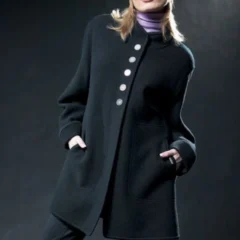 Black Geiger Boiled Wool Coat