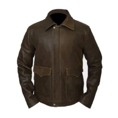 Indiana Jones Vintage Brown Distressed Leather Jacket