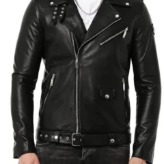 Leather Motorcycle Jacket For Mens