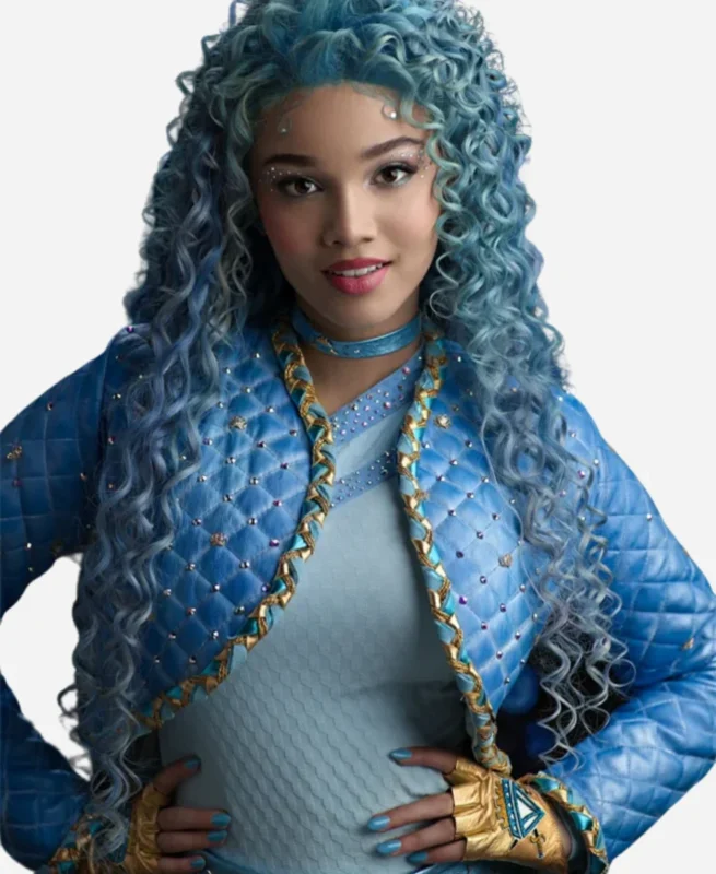 Malia Baker Descendants the Rise of Red Blue Quilted Jacket
