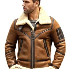 Men's B3 Shearling aviator jacket brown leather