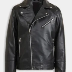 Men's Black Leather Biker Jacket