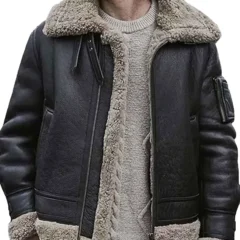 Mens Black Sheepskin Leather Jacket