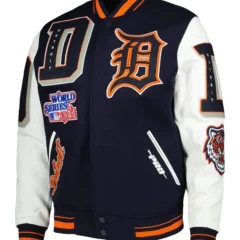 Mens Detroit Tigers Mash Up Logo Varsity Full-zip Jacket