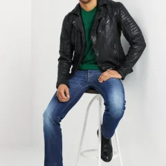Men's Rugged Leather Jacket Leather Jacket