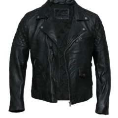 Men's Vintage Retro Cross Zip Black Jacket