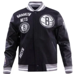 Bold Streetwear Black Brooklyn Nets Jacket