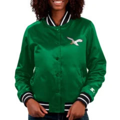 Eagles Kelly Green Starter Varsity Jacket