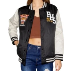 Women’s Tiger Graphic Satin Varsity Jacket