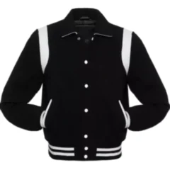 Black Finish Retro Wool Varsity Letterman Jacket