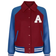 Maisie Williams Red Letter Varsity Jacket for Women