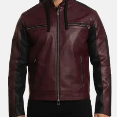 Robert Distressed Burgundy Leather Jacket