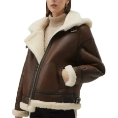 Women's Genuine Sheepskin Shearling Leather Jacket